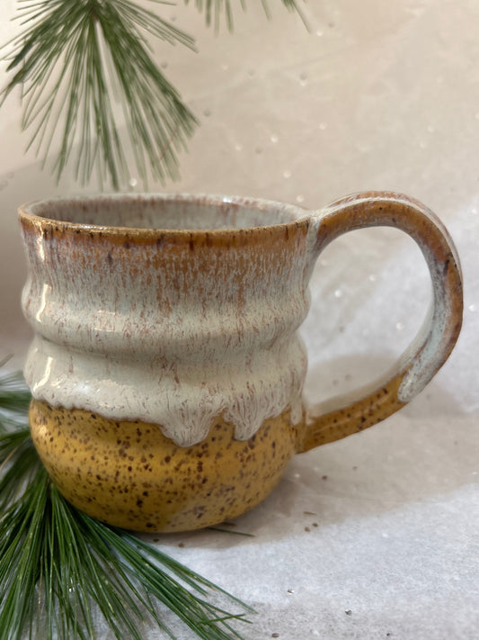 Yellow Drip Honeycomb Mug