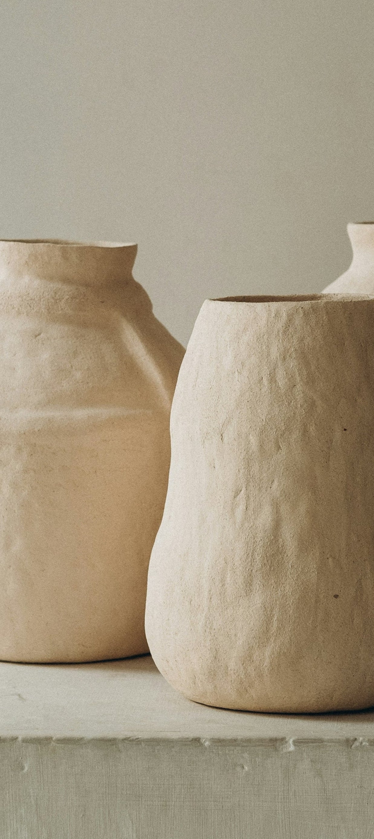 three ceramic vases